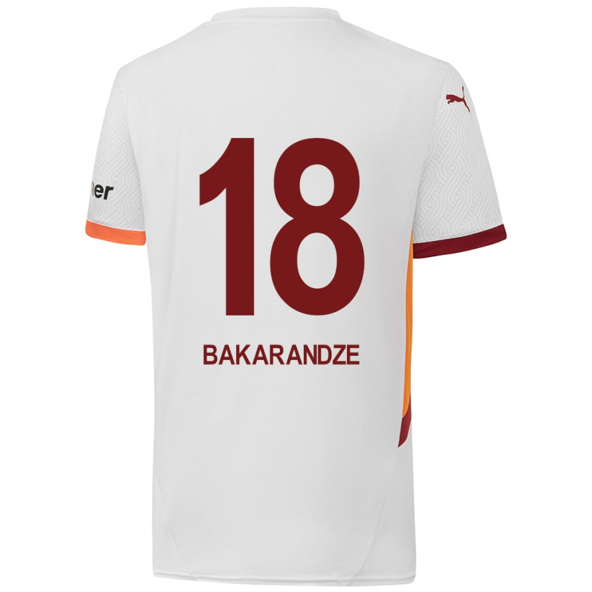 Kinderen Kristina Bakarandze #18 Wit Geel Rood Uitshirt Uittenue 2024/25 T-Shirt