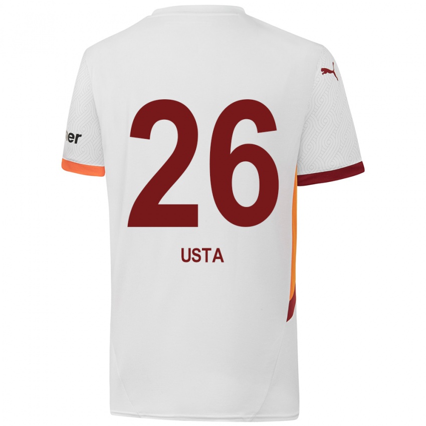 Kinderen Alanur Usta #26 Wit Geel Rood Uitshirt Uittenue 2024/25 T-Shirt