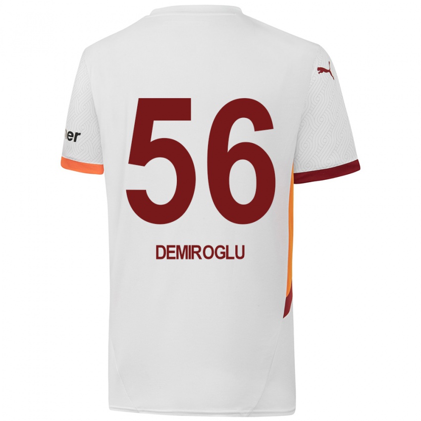 Kinderen Baran Demiroğlu #56 Wit Geel Rood Uitshirt Uittenue 2024/25 T-Shirt