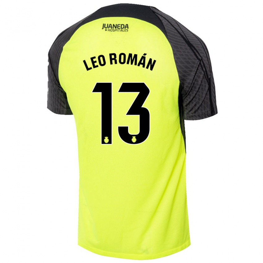 Kinderen Leo Román #13 Fluorescerend Groen Zwart Uitshirt Uittenue 2024/25 T-Shirt