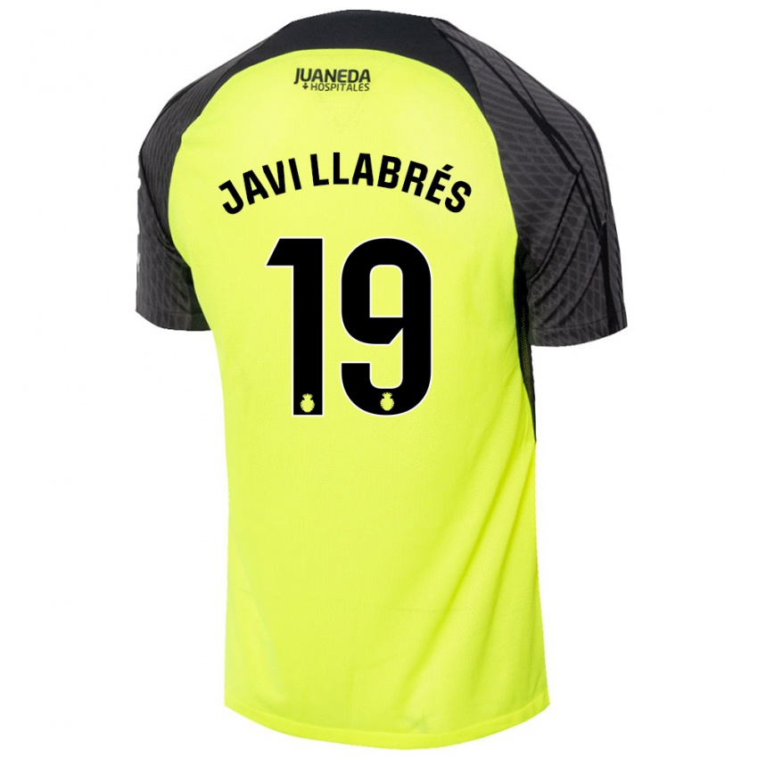 Kinderen Javi Llabrés #19 Fluorescerend Groen Zwart Uitshirt Uittenue 2024/25 T-Shirt