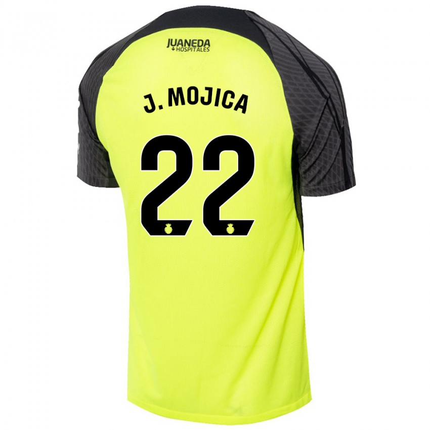 Kinderen Johan Mojica #22 Fluorescerend Groen Zwart Uitshirt Uittenue 2024/25 T-Shirt