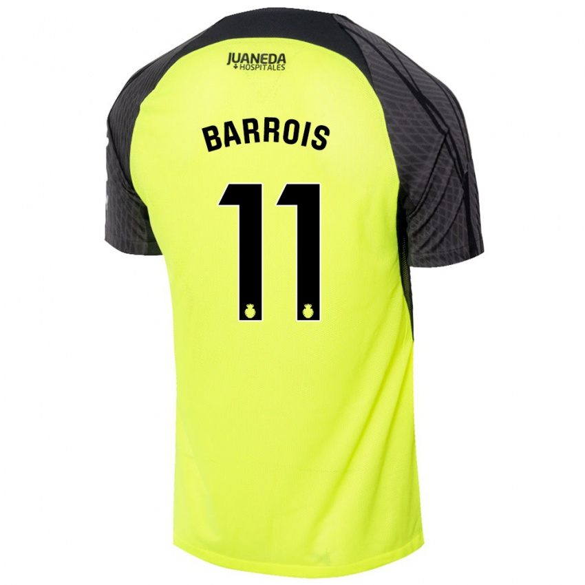 Kinderen Eliott Barrois #11 Fluorescerend Groen Zwart Uitshirt Uittenue 2024/25 T-Shirt