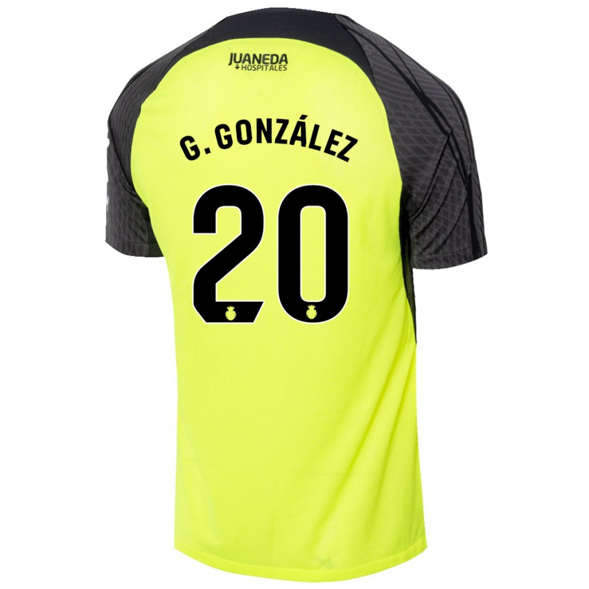 Kinderen Giovanni González #20 Fluorescerend Groen Zwart Uitshirt Uittenue 2024/25 T-Shirt