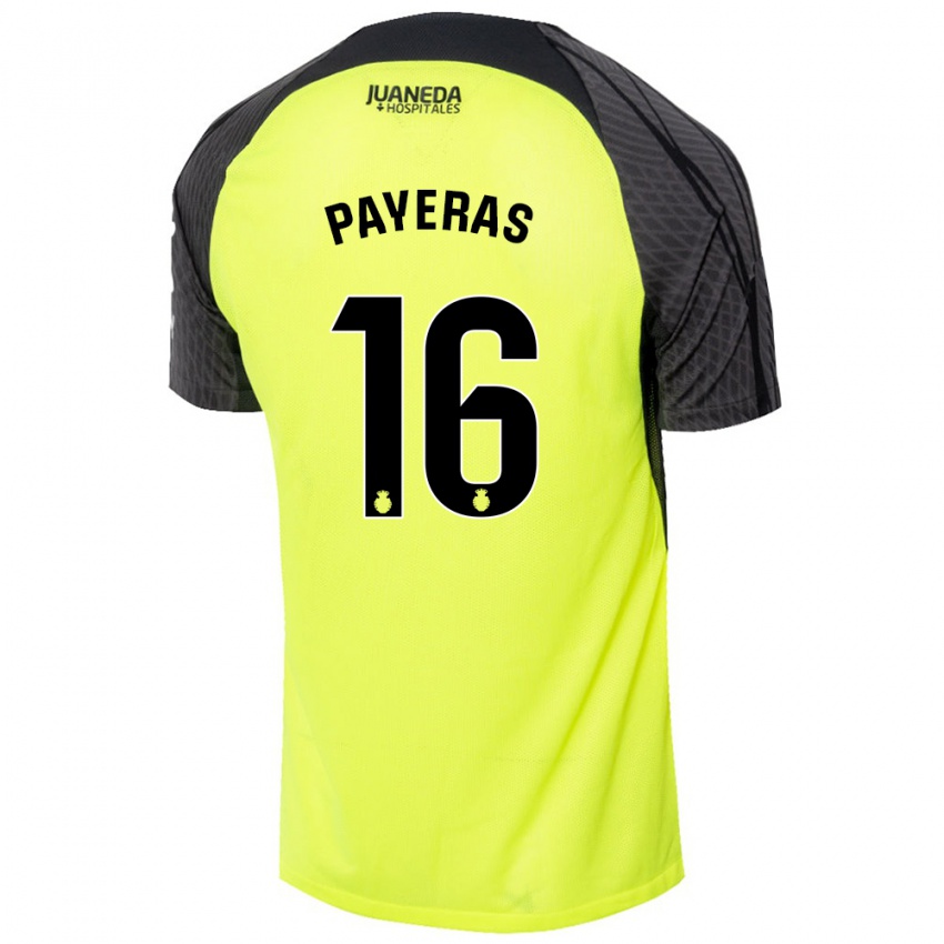 Kinderen Martí Payeras #16 Fluorescerend Groen Zwart Uitshirt Uittenue 2024/25 T-Shirt