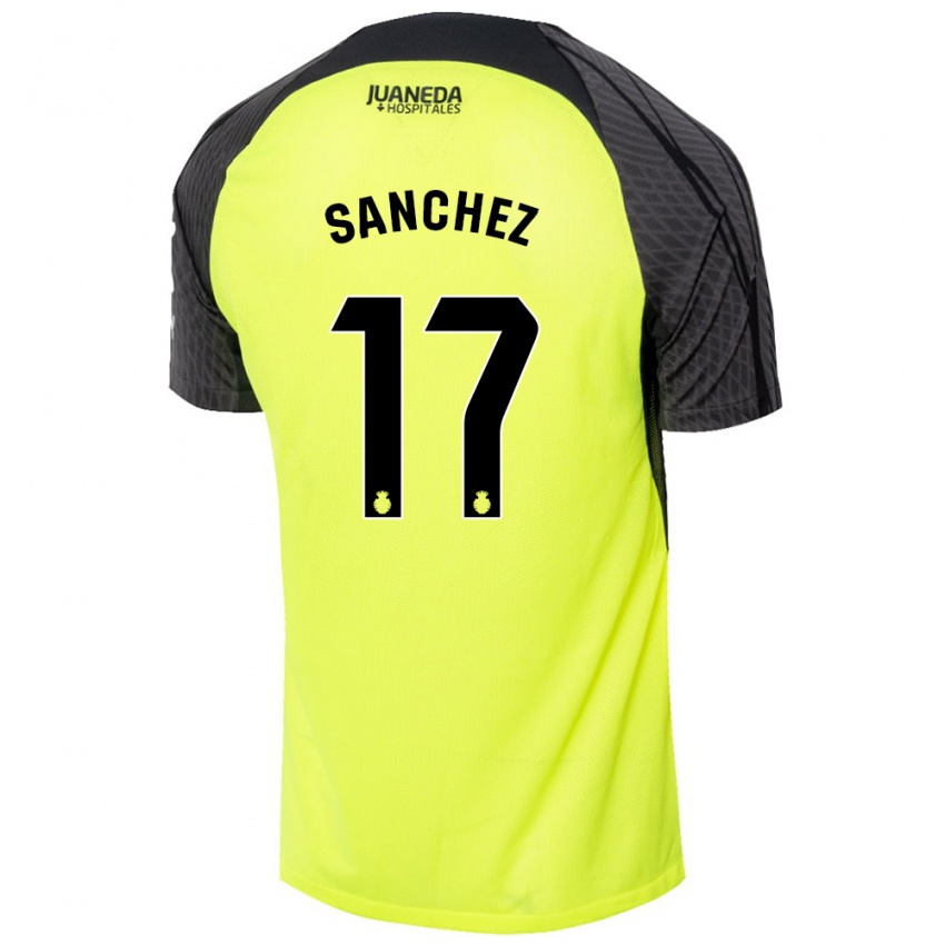 Kinderen Avelino Sánchez #17 Fluorescerend Groen Zwart Uitshirt Uittenue 2024/25 T-Shirt