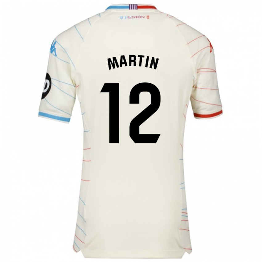 Kinderen Mario Martin #12 Wit Rood Blauw Uitshirt Uittenue 2024/25 T-Shirt