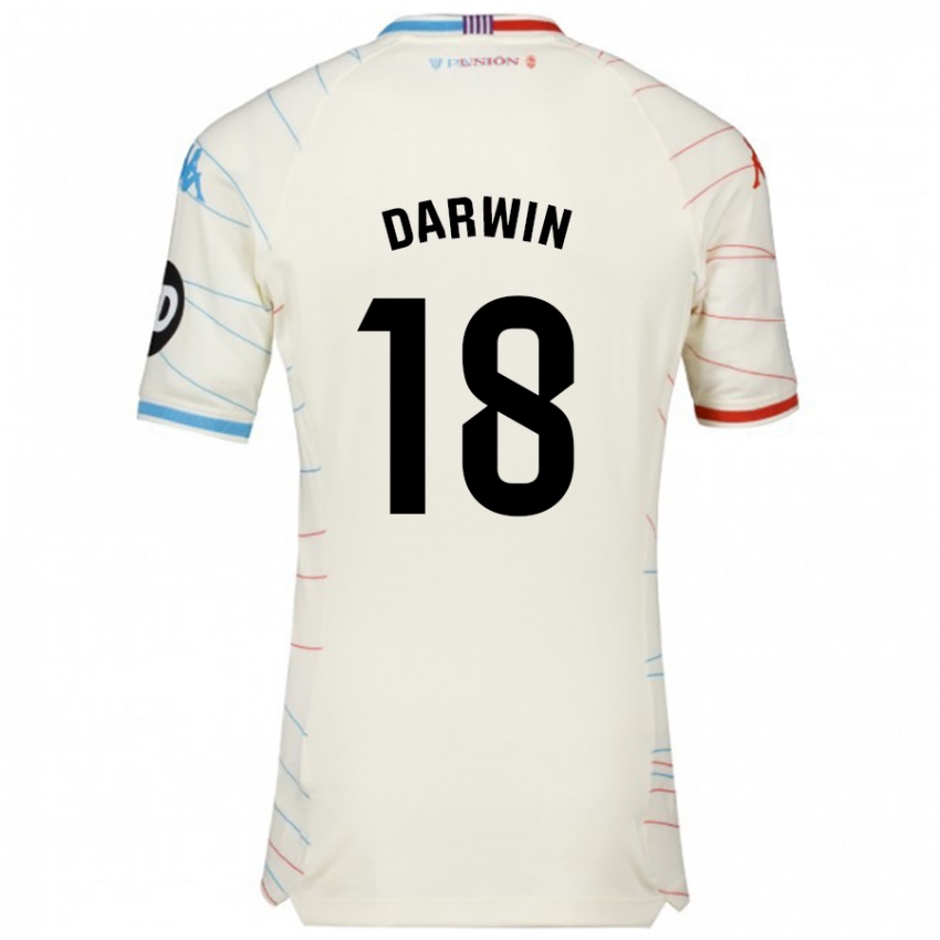 Kinderen Darwin Machís #18 Wit Rood Blauw Uitshirt Uittenue 2024/25 T-Shirt