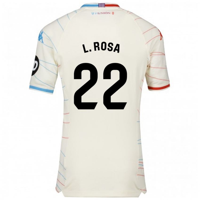 Kinderen Lucas Rosa #22 Wit Rood Blauw Uitshirt Uittenue 2024/25 T-Shirt