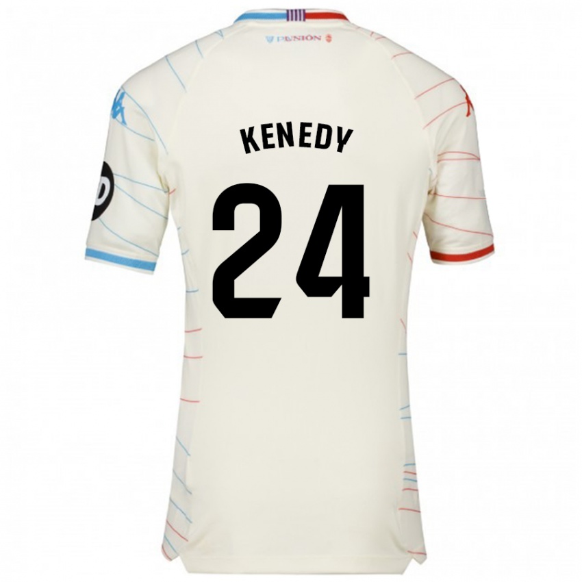 Kinderen Kenedy #24 Wit Rood Blauw Uitshirt Uittenue 2024/25 T-Shirt