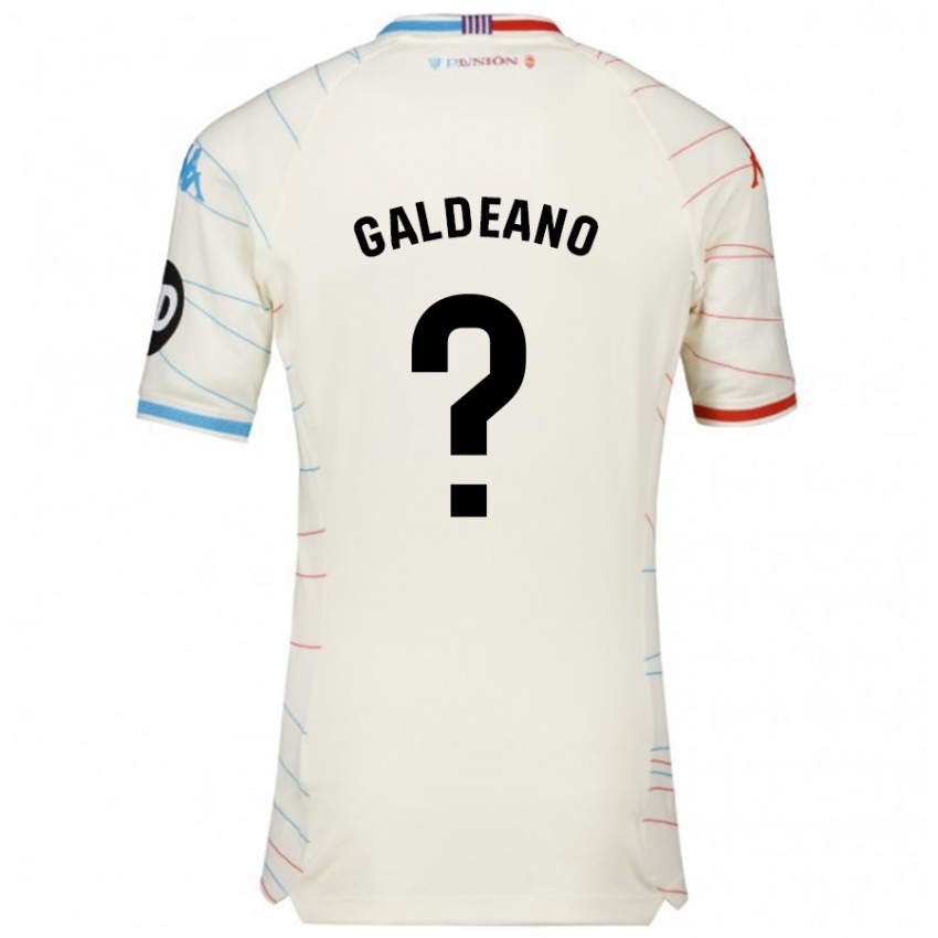 Kinderen Alejandro Galdeano #0 Wit Rood Blauw Uitshirt Uittenue 2024/25 T-Shirt