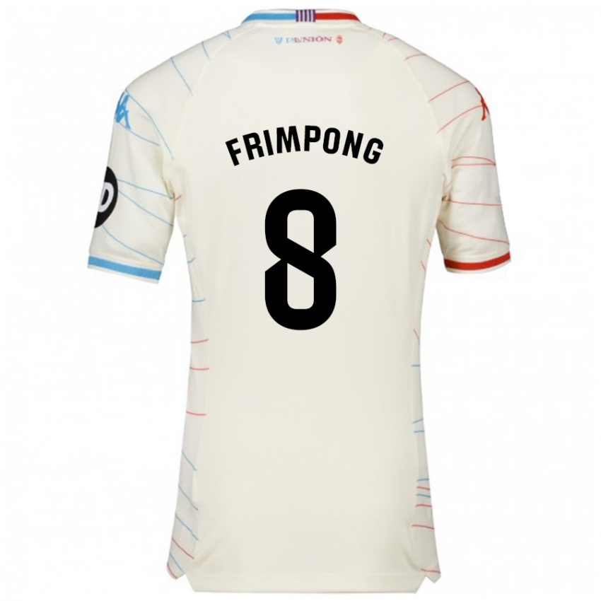 Kinderen Eugene Frimpong #8 Wit Rood Blauw Uitshirt Uittenue 2024/25 T-Shirt