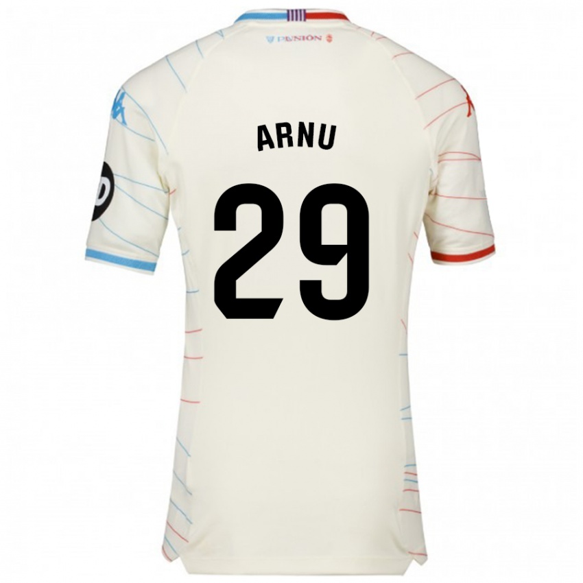 Kinderen Adrián Arnu #29 Wit Rood Blauw Uitshirt Uittenue 2024/25 T-Shirt