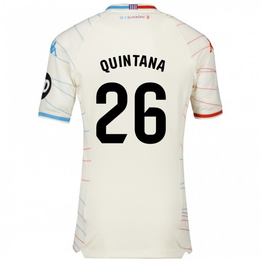 Kinderen Alberto Quintana #26 Wit Rood Blauw Uitshirt Uittenue 2024/25 T-Shirt