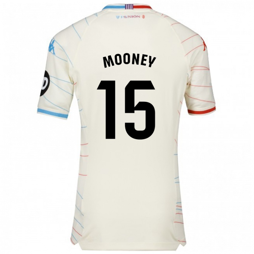 Kinderen Fionn Mooney #15 Wit Rood Blauw Uitshirt Uittenue 2024/25 T-Shirt