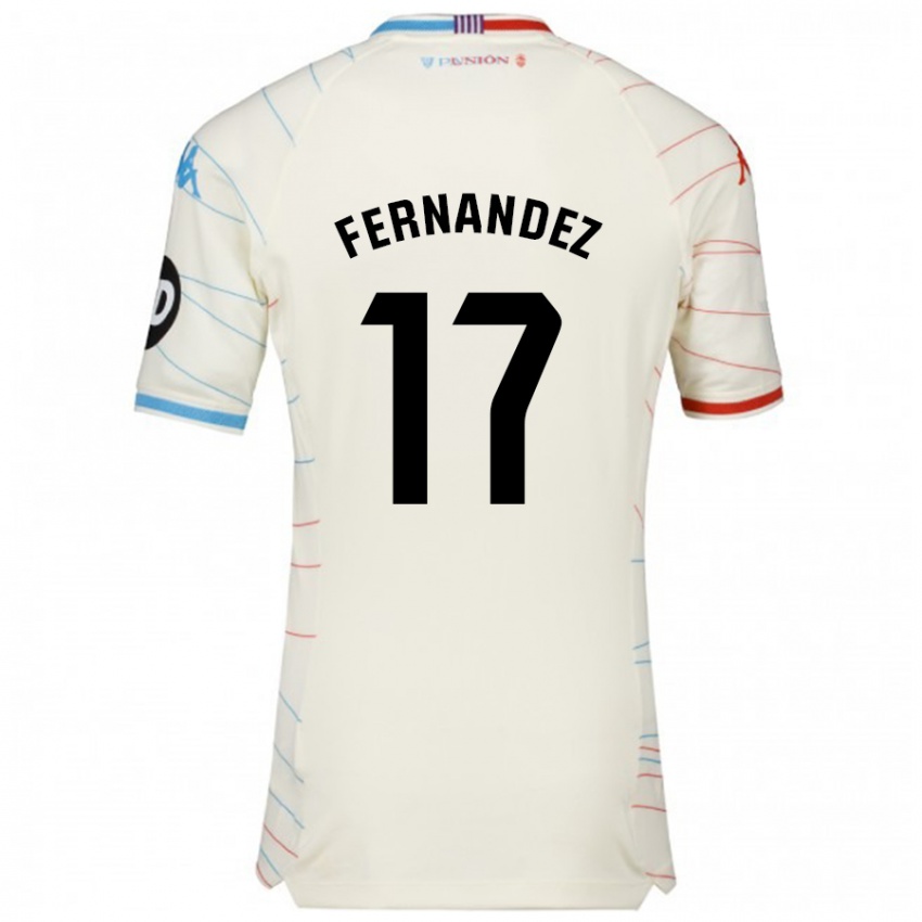 Kinderen Dani Fernández #17 Wit Rood Blauw Uitshirt Uittenue 2024/25 T-Shirt