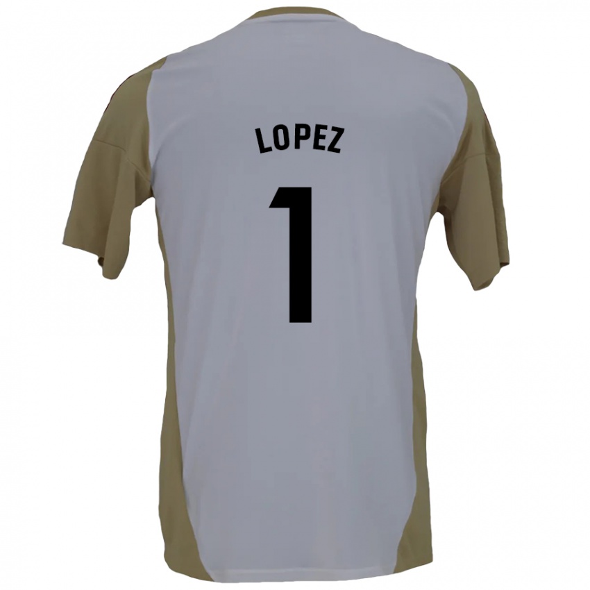 Kinderen Luis López #1 Bruin Wit Uitshirt Uittenue 2024/25 T-Shirt