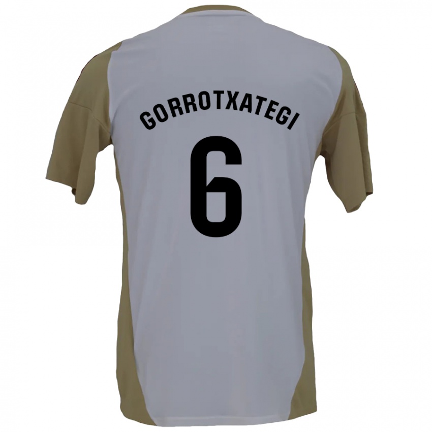 Kinderen Jon Gorrotxategi #6 Bruin Wit Uitshirt Uittenue 2024/25 T-Shirt