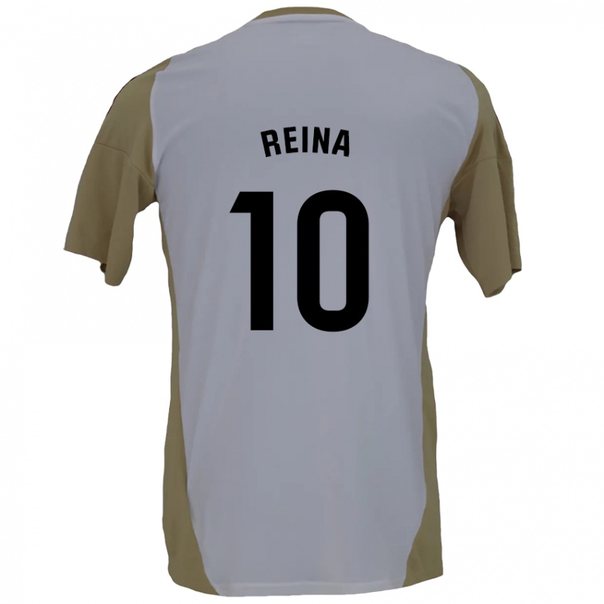 Kinderen Alberto Reina #10 Bruin Wit Uitshirt Uittenue 2024/25 T-Shirt