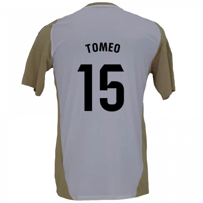 Kinderen Pablo Tomeo #15 Bruin Wit Uitshirt Uittenue 2024/25 T-Shirt