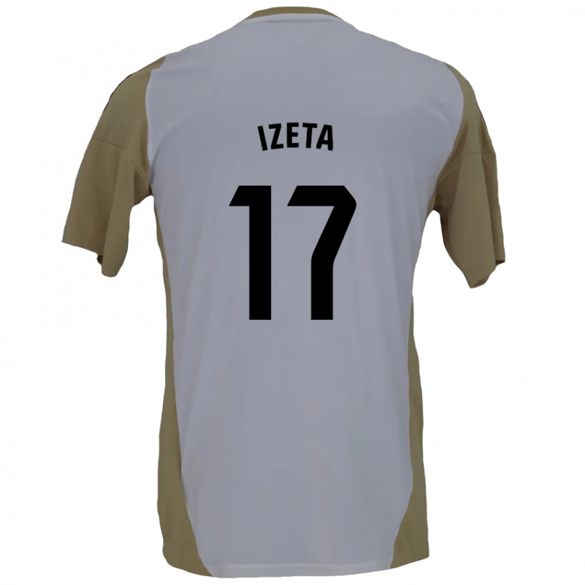 Kinderen Urko Izeta #17 Bruin Wit Uitshirt Uittenue 2024/25 T-Shirt