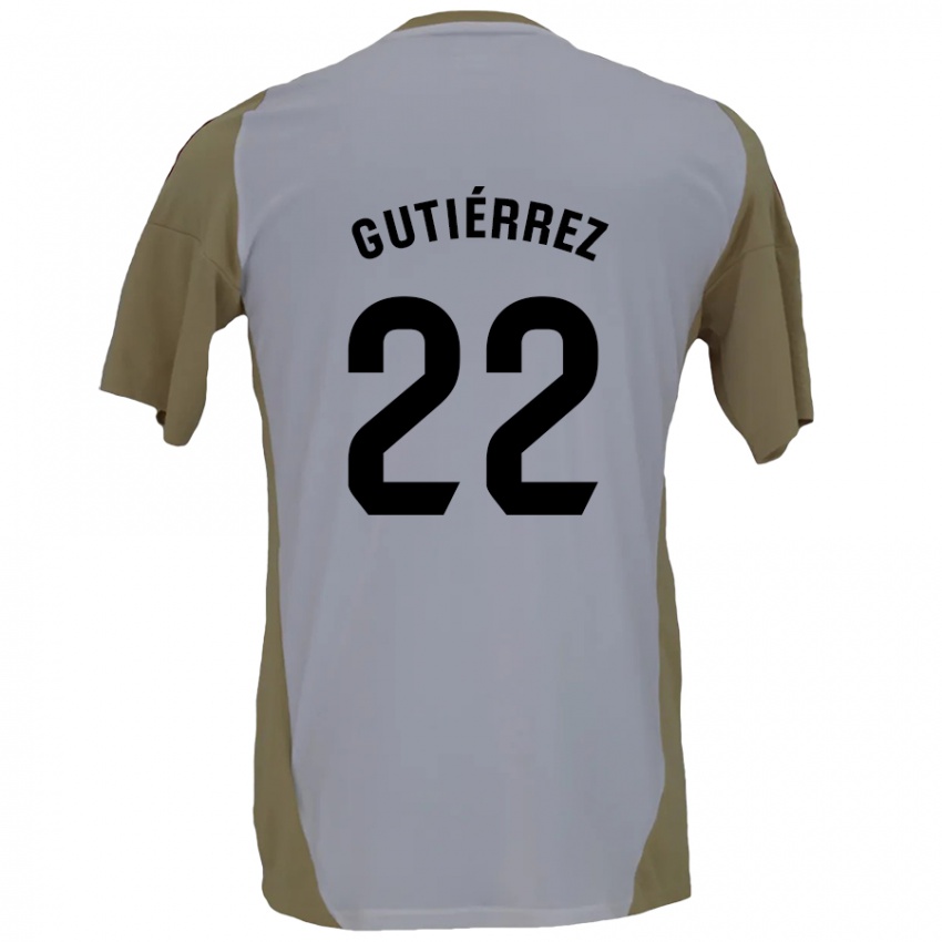 Kinderen Juan Gutiérrez #22 Bruin Wit Uitshirt Uittenue 2024/25 T-Shirt