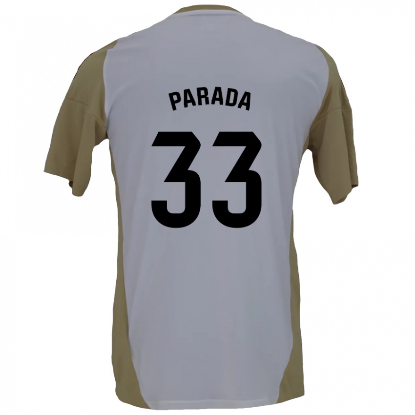 Kinderen Victor Parada #33 Bruin Wit Uitshirt Uittenue 2024/25 T-Shirt