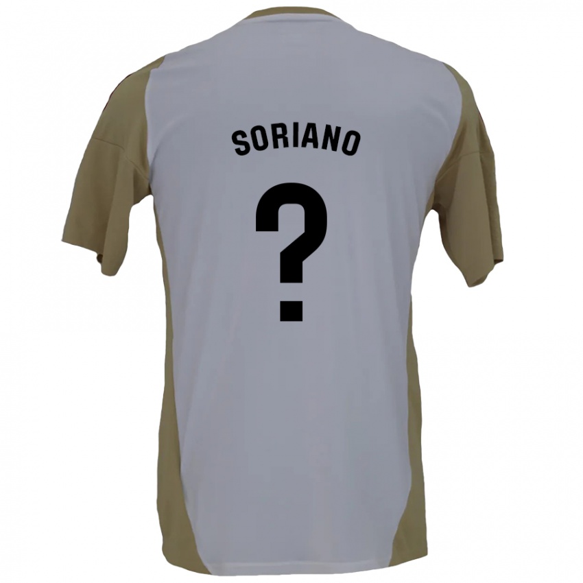 Kinderen Adrián Soriano #0 Bruin Wit Uitshirt Uittenue 2024/25 T-Shirt