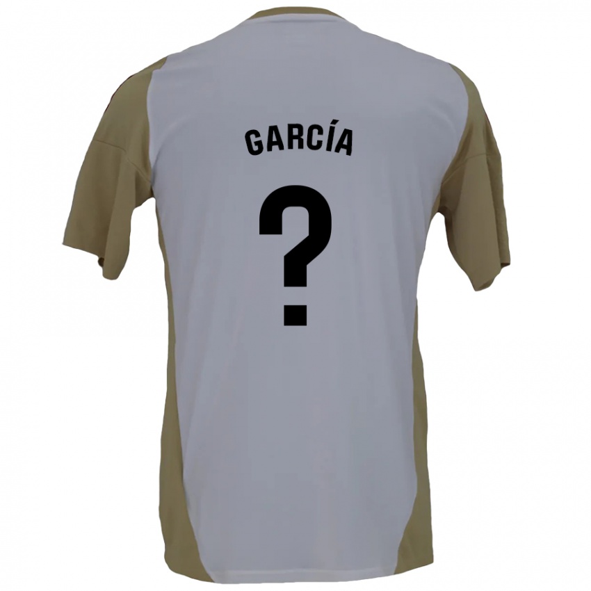 Kinderen Alberto García #0 Bruin Wit Uitshirt Uittenue 2024/25 T-Shirt