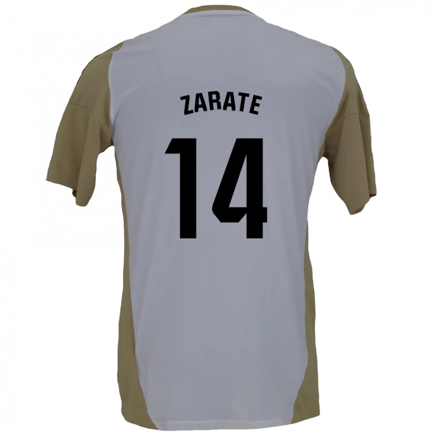 Kinderen Hugo Zárate #14 Bruin Wit Uitshirt Uittenue 2024/25 T-Shirt