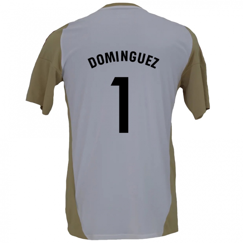 Kinderen Iago Domínguez #1 Bruin Wit Uitshirt Uittenue 2024/25 T-Shirt