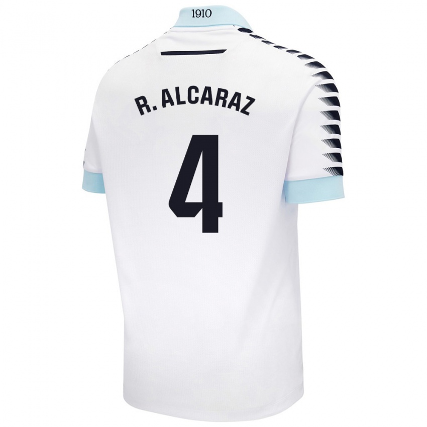 Kinderen Rubén Alcaraz #4 Wit Blauw Uitshirt Uittenue 2024/25 T-Shirt