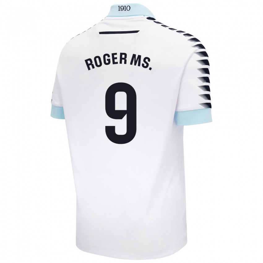 Kinderen Roger Martí #9 Wit Blauw Uitshirt Uittenue 2024/25 T-Shirt