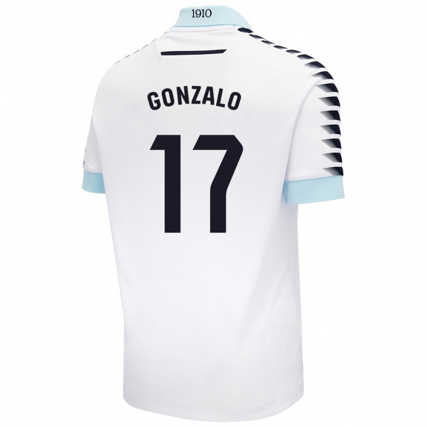 Kinderen Gonzalo Escalante #17 Wit Blauw Uitshirt Uittenue 2024/25 T-Shirt