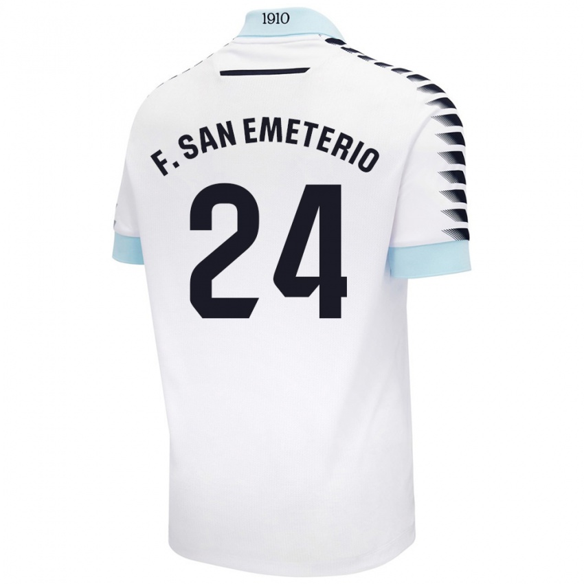 Kinderen Fede San Emeterio #24 Wit Blauw Uitshirt Uittenue 2024/25 T-Shirt