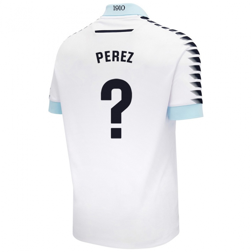 Kinderen Ángel Pérez #0 Wit Blauw Uitshirt Uittenue 2024/25 T-Shirt