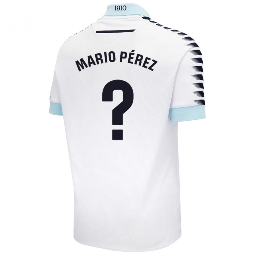 Kinderen Mario Pérez #0 Wit Blauw Uitshirt Uittenue 2024/25 T-Shirt