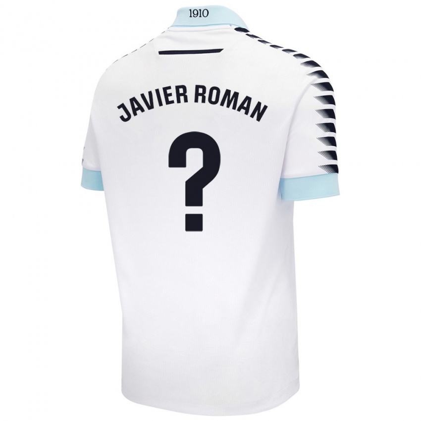 Kinderen José Javier Román #0 Wit Blauw Uitshirt Uittenue 2024/25 T-Shirt