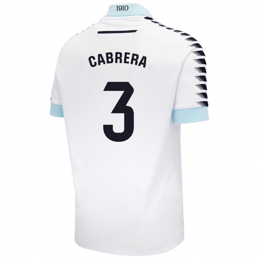 Kinderen Julio Cabrera #3 Wit Blauw Uitshirt Uittenue 2024/25 T-Shirt