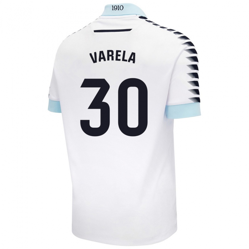 Kinderen Brandon Varela #30 Wit Blauw Uitshirt Uittenue 2024/25 T-Shirt