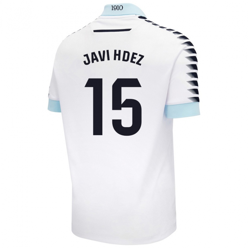 Kinderen Javi Hernández #15 Wit Blauw Uitshirt Uittenue 2024/25 T-Shirt