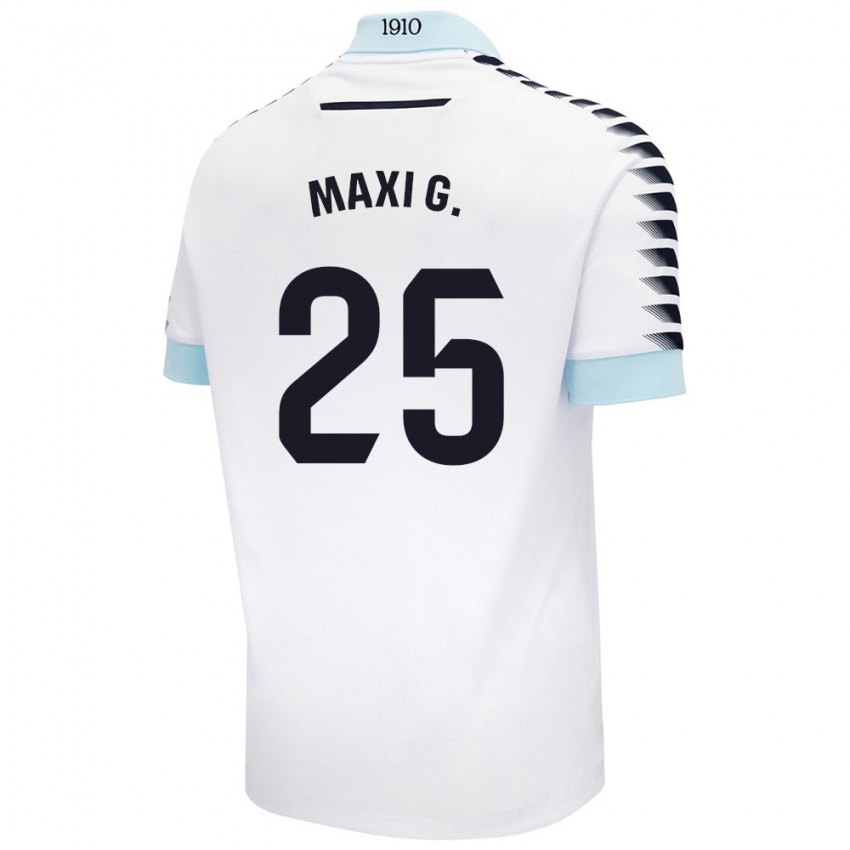 Kinderen Maxi Gómez #25 Wit Blauw Uitshirt Uittenue 2024/25 T-Shirt