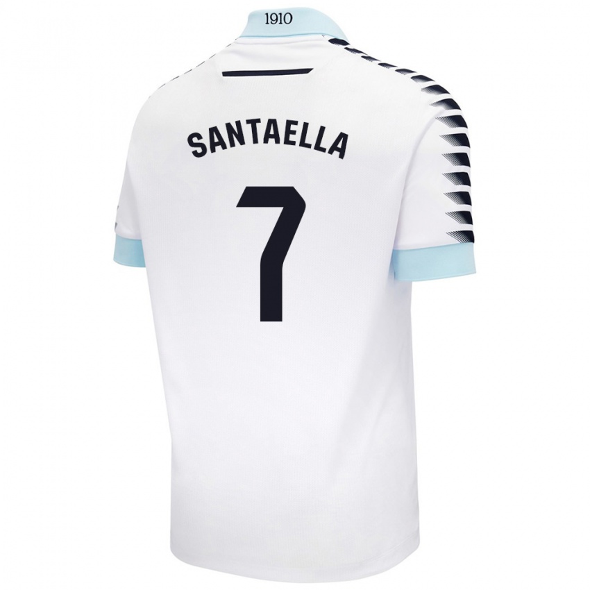 Kinderen Natalia Santaella Picón #7 Wit Blauw Uitshirt Uittenue 2024/25 T-Shirt