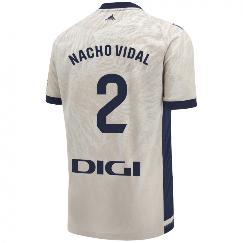 Kinderen Nacho Vidal #2 Lichtgrijs Uitshirt Uittenue 2024/25 T-Shirt