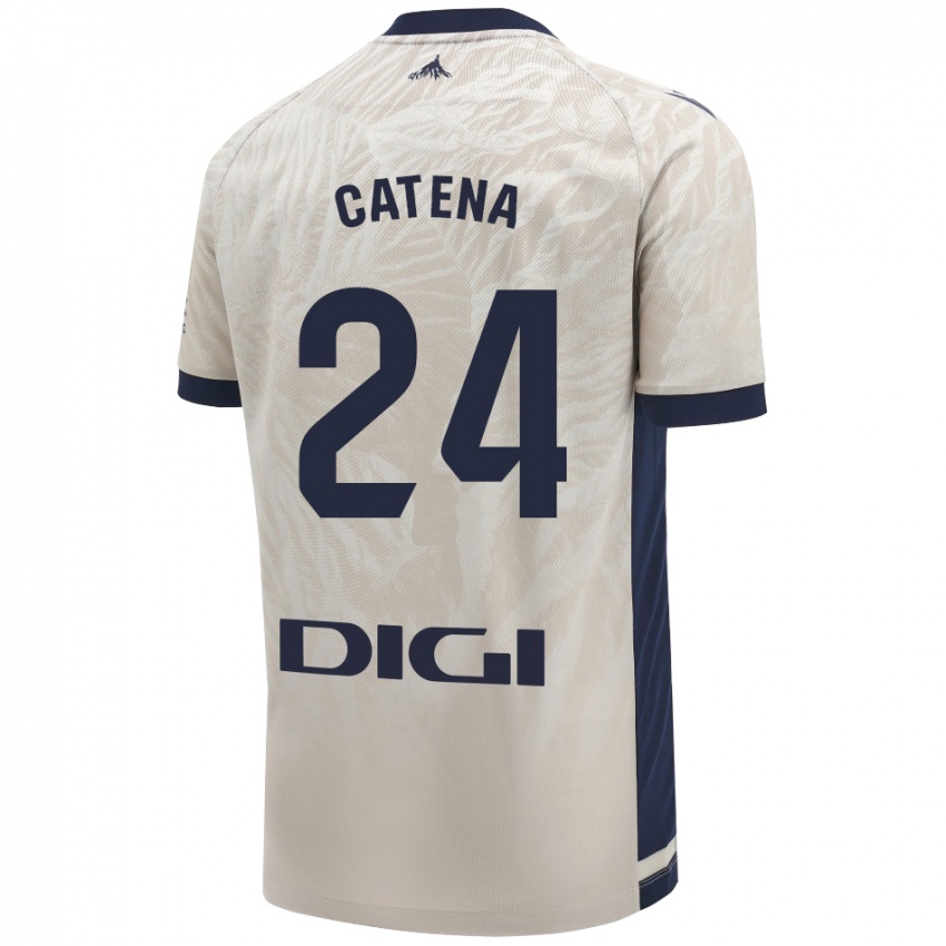 Kinderen Alejandro Catena #24 Lichtgrijs Uitshirt Uittenue 2024/25 T-Shirt