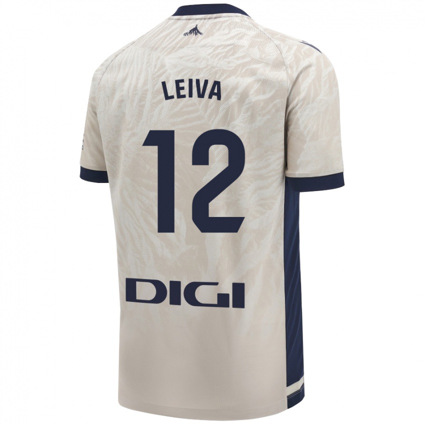 Kinderen Álvaro Leiva #12 Lichtgrijs Uitshirt Uittenue 2024/25 T-Shirt