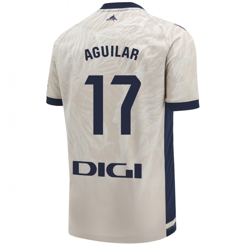 Kinderen Eneko Aguilar #17 Lichtgrijs Uitshirt Uittenue 2024/25 T-Shirt