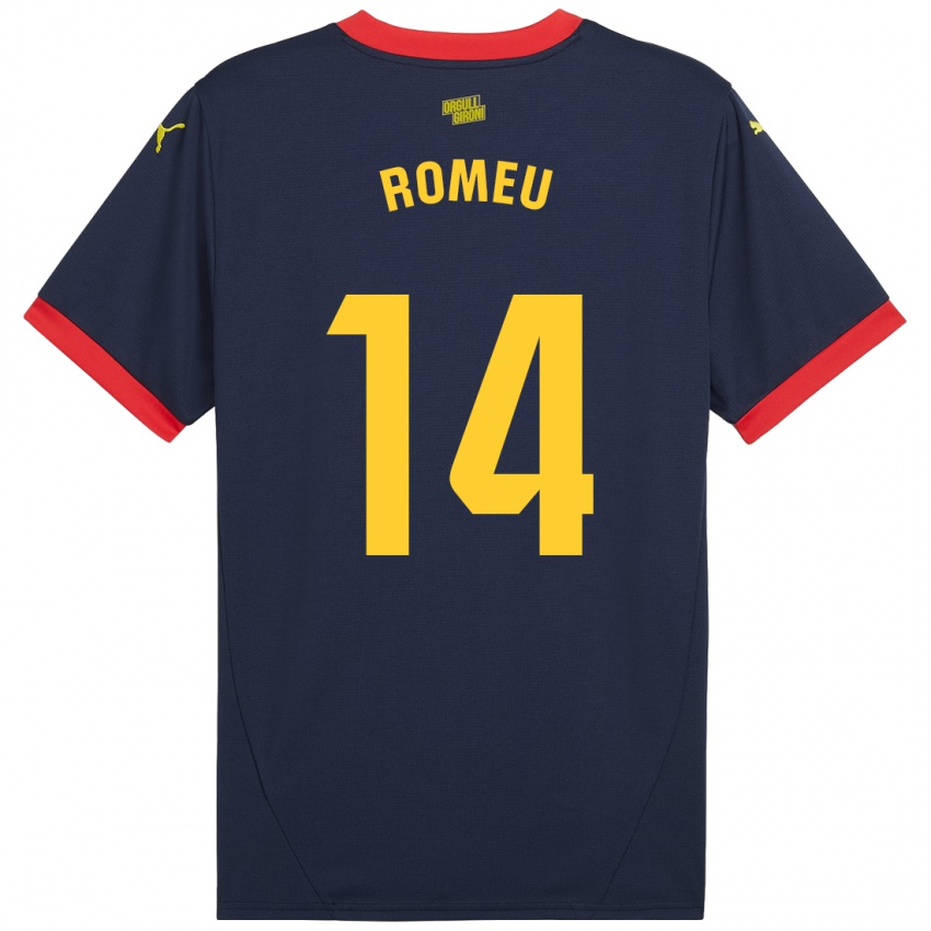 Kinderen Oriol Romeu #14 Marineblauw Uitshirt Uittenue 2024/25 T-Shirt