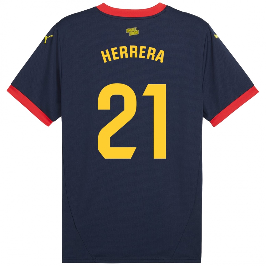 Kinderen Yangel Herrera #21 Marineblauw Uitshirt Uittenue 2024/25 T-Shirt