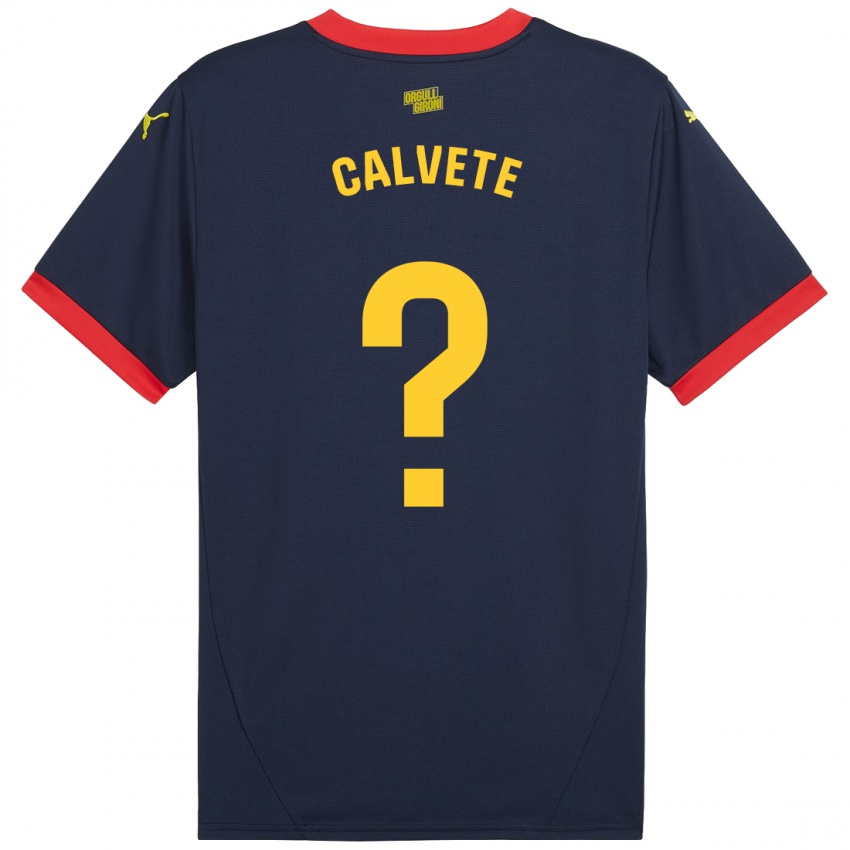 Kinderen Pablo Calvete #0 Marineblauw Uitshirt Uittenue 2024/25 T-Shirt